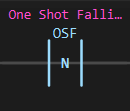 OSF instruction block: a contact drawn with an N between the bars, on the storage tag OSF