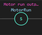 OTL instruction block: an idle latching coil, drawn as a ring with an S, on the tag MotorRun